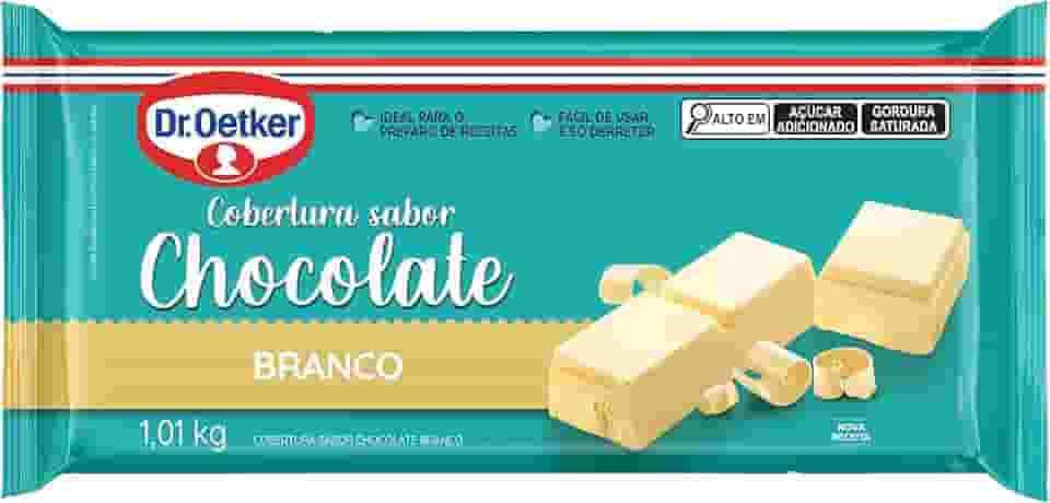 Dr. Oetker Cobertura em Barra Sabor Chocolate Branco, Para Recheio e Cobertura de Bolos, Tortas, Pão de Mel, Doces e Sobremesas, Basta Derreter, 1kg
