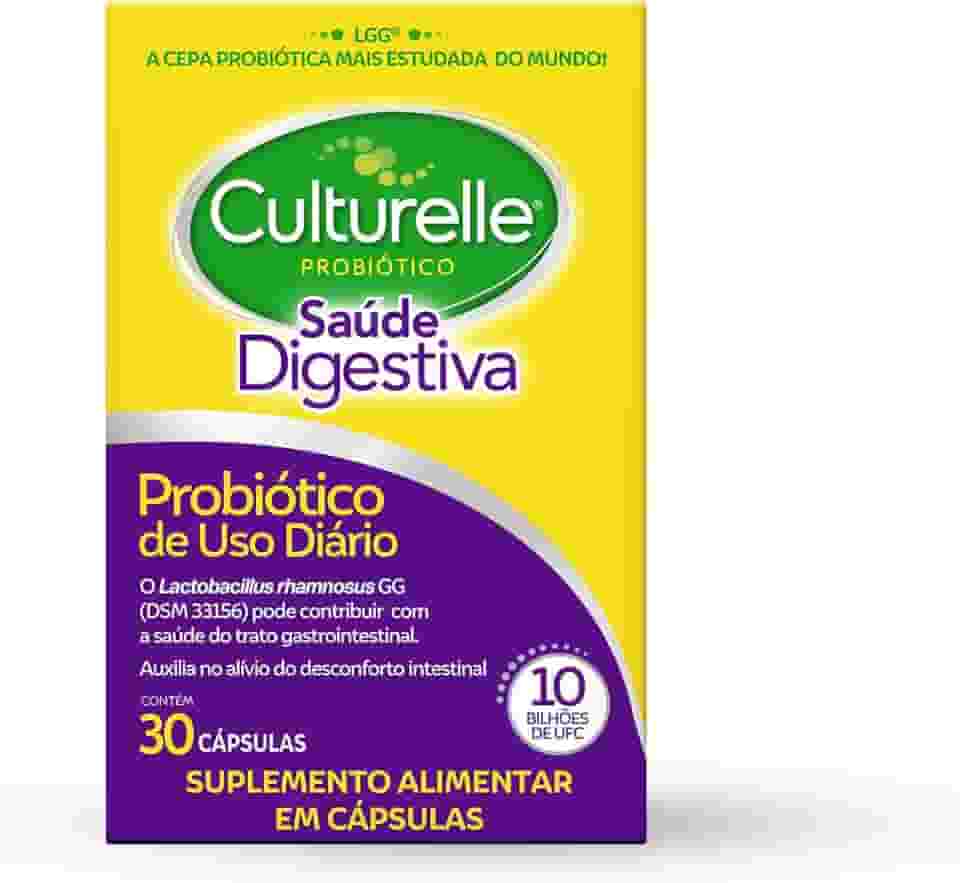 Culturelle Probiótico Saúde Digestiva, Suplemento Alimentar Diário, Com Lactobacilos, Sem Glúten, Sem Lactose, 30 Cápsulas