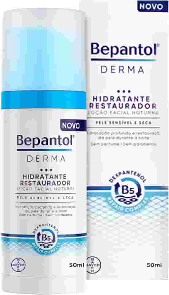 Bepantol Derma Hidratante Facial Noturno, Hidratante Restaurador, 50ml