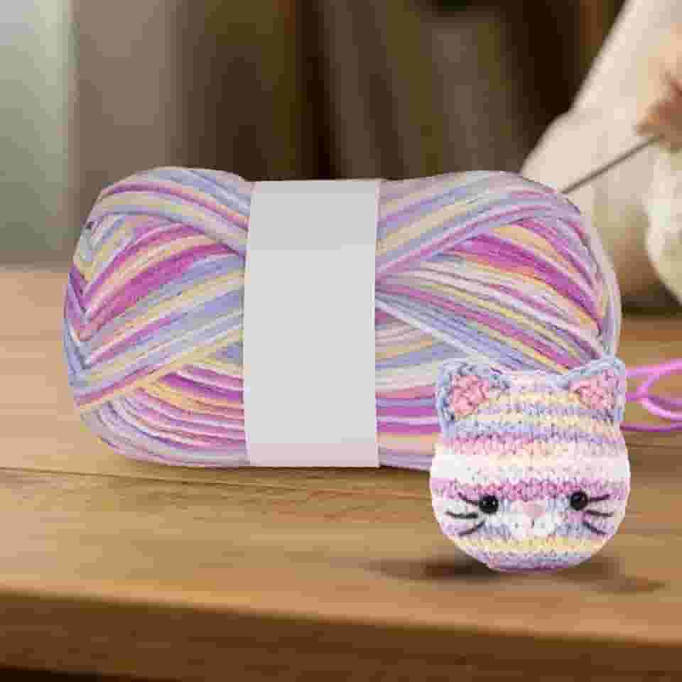 Fios de crochê para meias de tricô, chapéus, cachecóis, novelos de 3 camadas para viagens e casa