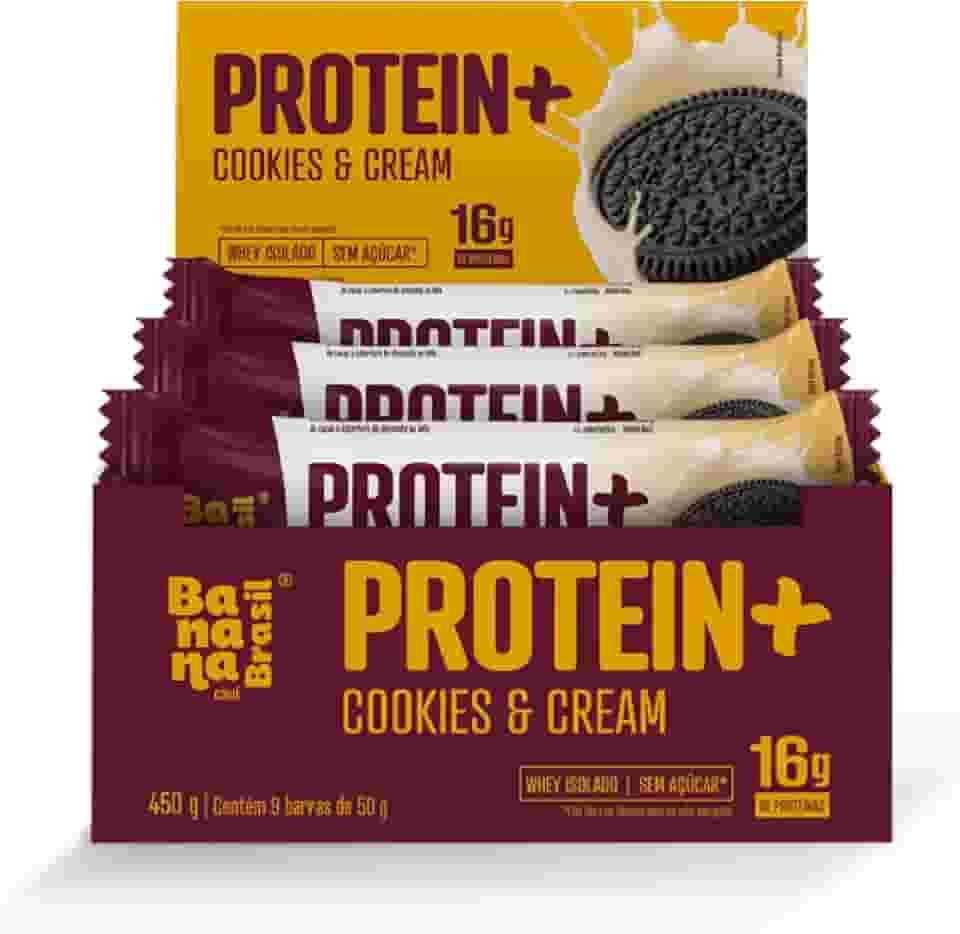 Banana Brasil Display Barra De Proteina Protein + Recheio De Cookie - 9 Unidades De 50G (450G)