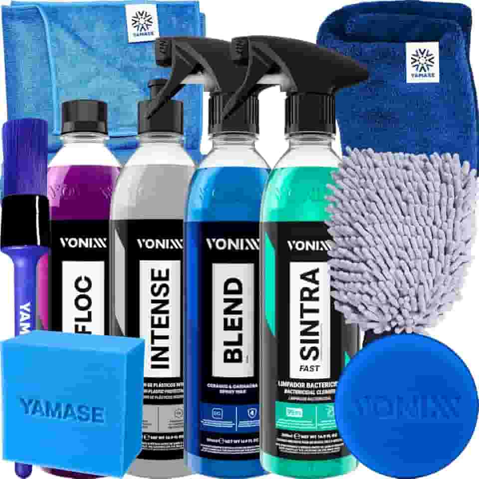Kit Para Lavar Carro Bike Caminhão Van Biz Onibus Moto Vonixx Blend Spray Cera Liquida Sintra Fast V-floc Shampoo Automotivo Intense Restaurador De Plasticos Internos 500ml