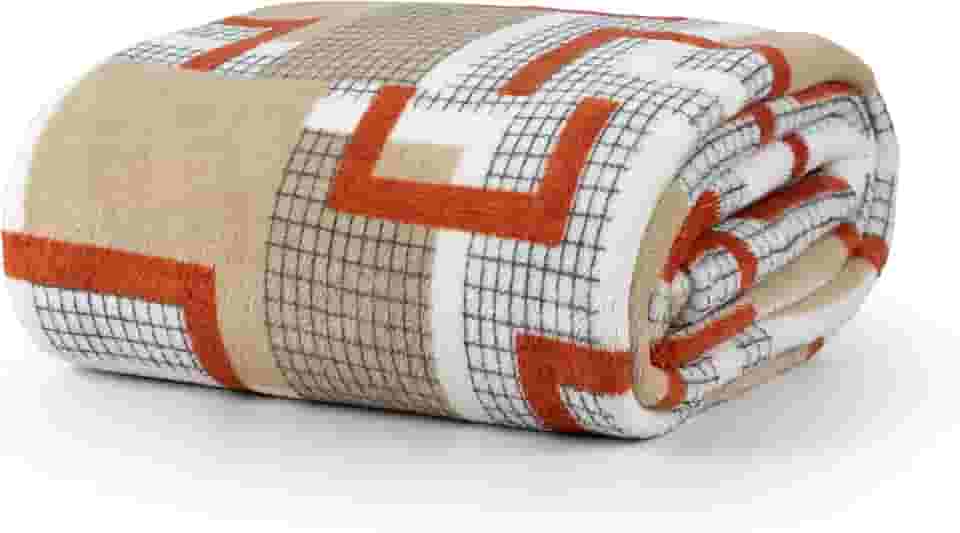 Cobertor Manta Microfibra Solteiro 01 Peça (Toque Aveludado) (Mix Geo)