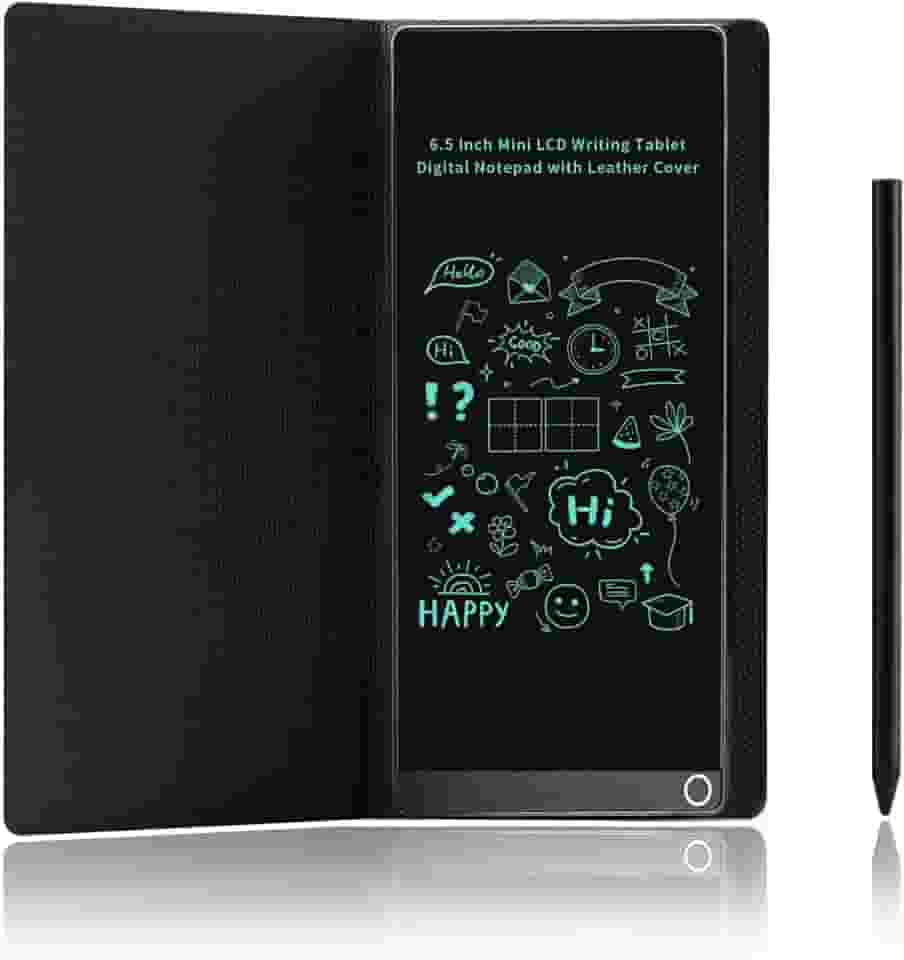 Bloco de notas digital portátil de 6,5 polegadas, mini LCD para escrita, caderno eletrônico com capa protetora, prancheta de desenho reutilizável