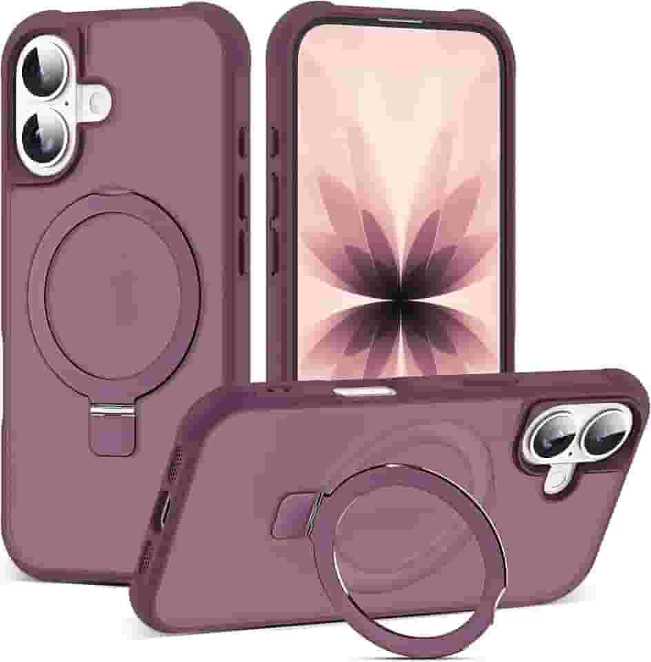 Capa compatível com iPhone 2025 com suporte magnético invisível de anel de vedação de grau militar, capa de telefone translúcida para iPhone 2025 de 6,1 polegadas [compatível com Mag-Safe