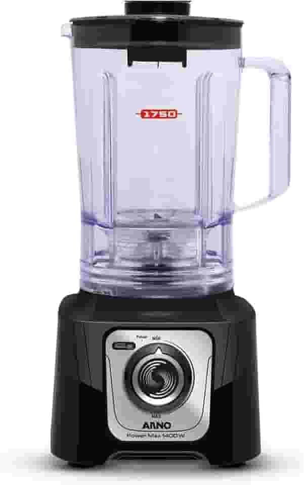 Liquidificador Arno Powermax 1400W LN65 Preto, com 6 Lâminas Powelix Pro, 3,1L de Capacidade, Tecnologia Comfort Control e Design Arno, 220V