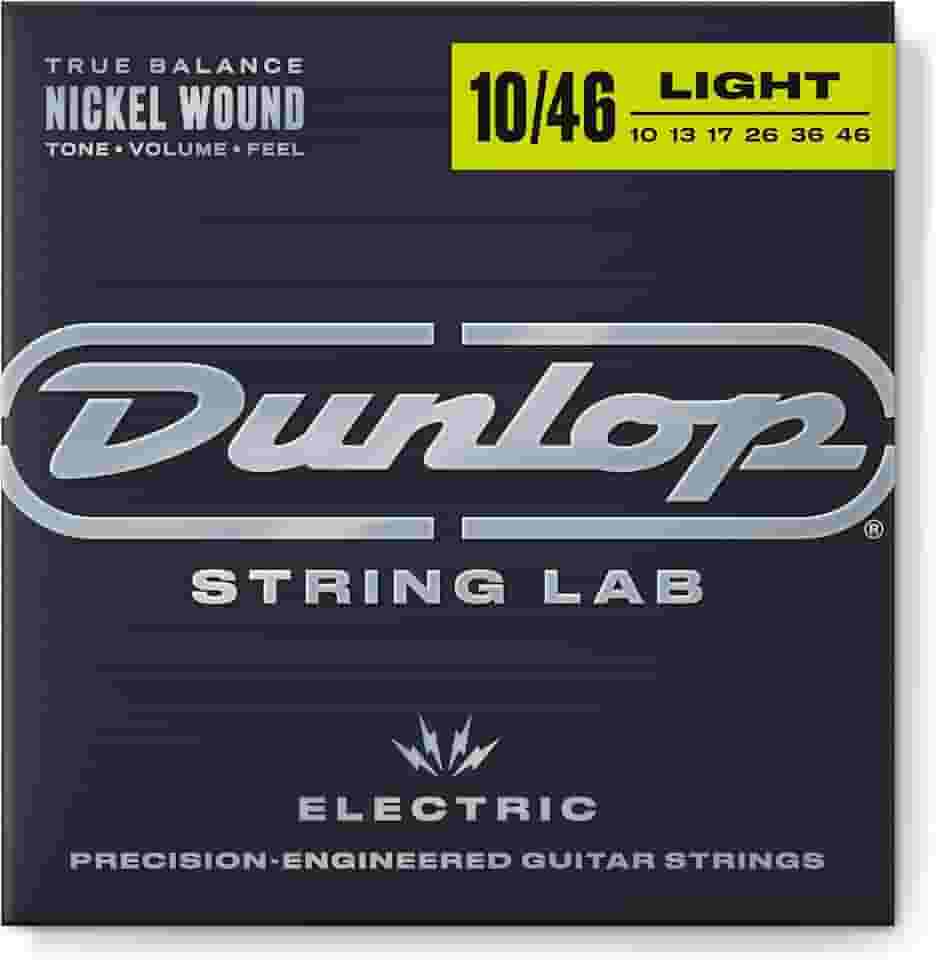 Cordas de guitarra elétrica Dunlop DEN1046, médio, 0,010 – 0,046, 6 cordas/conjunto