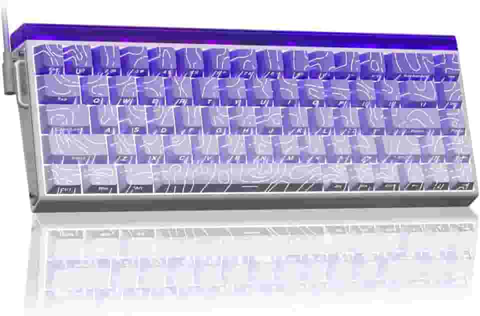 AULA Teclado Gamer Hero 68 He 60% Com Fio, Interruptor Magnético De Efeito Hall Acionamento Ajustável, Modo Disparo Rápido, Taxa Polling 8K Hz, Latência 0,125 Ms, Teclas Pbt Impressas Na Lateral, Re