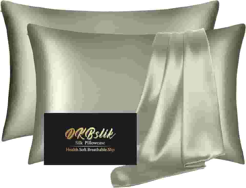 Fronhas de seda, 2 unidades, fronhas de seda de amoreira, conjunto padrão com 2 unidades, suave, anti-acne, sono de beleza, ambos os lados, fronhas de cetim de seda natural para mulheres, pacote com 2