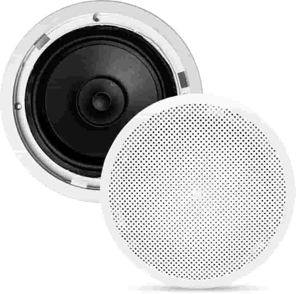 Caixa Acustica 140W Embutir Teto Som Ambiente Arandela Redonda