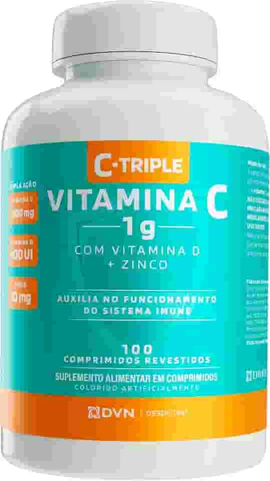 Divina Pharma C-Triple - Vitamina C 1G + Zinco 10Mg + Vitamina D 400Ui X 100 Comprimidos