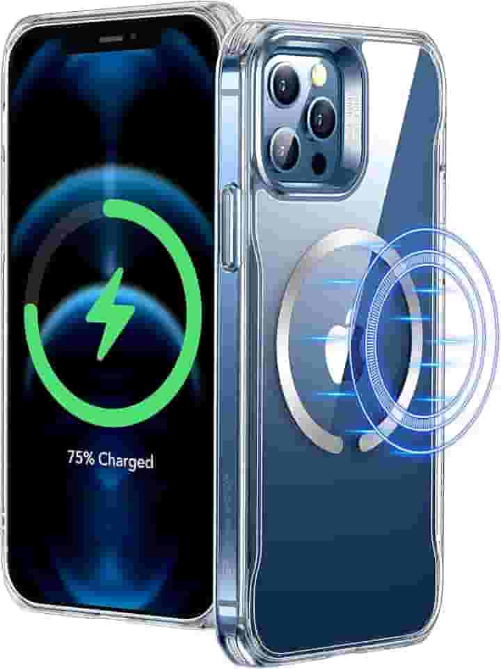 ESR Capa para iPhone 12 Pro Max, capa de celular Magsafe compatível com iPhone 12 Pro Max com carregamento magnético sem fio HaloLock, resistente a arranhões, moldura protetora aderente, transparente