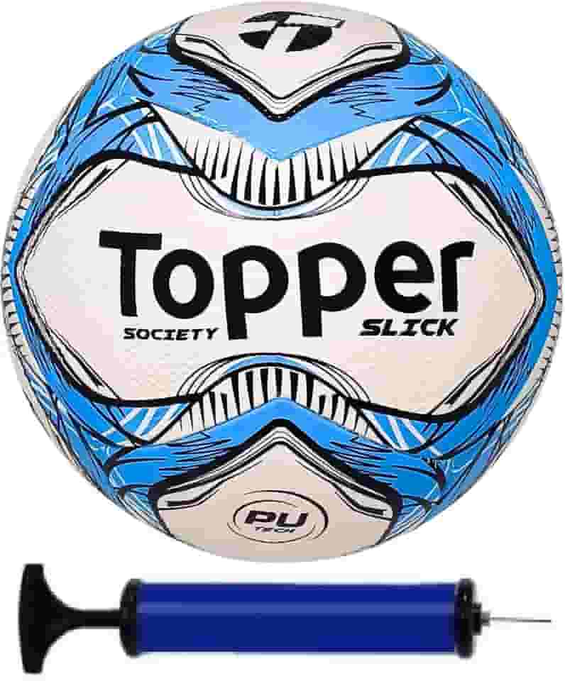 Bola Society Topper Slick Azul + Bomba De Ar