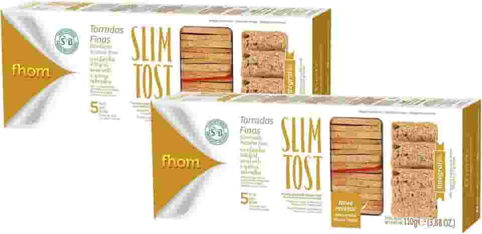 Torrada Slim Tost Integral com Grãos Zero Lactose Alimento Vegano Fhom 110g