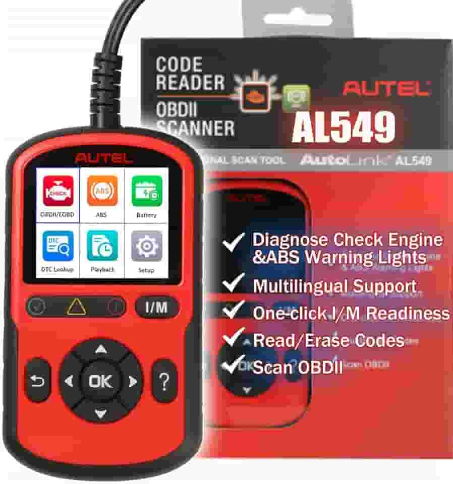 Autel Leitor De Código Autolink Al549 Com Scanner Obd2 E Ferramenta Diagnóstico Autovin, Cores Para Falhas Prontidão Im, Teste Universal Bateria Automotiva, Cobertura Aprimorada Pcm Abs, Versão Atua