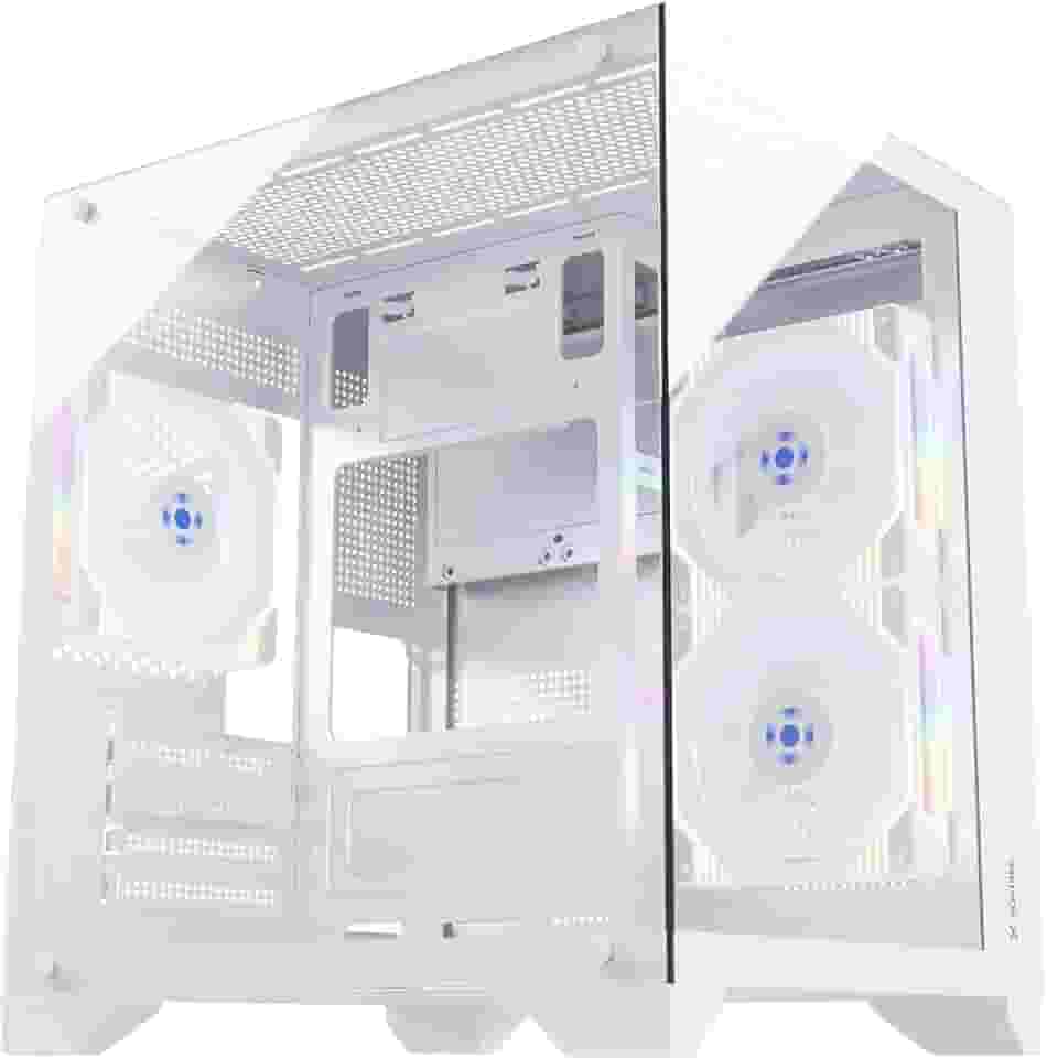 Gabinete Gamer Clarity Branco Lateral Vidro Fortrek