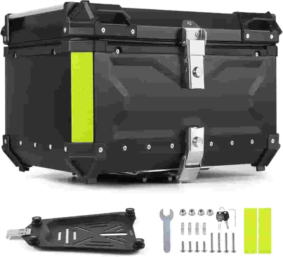 Baú Moto Bauleto 65 Litros Modelo Universal, Bau para Moto de Alumínio, Baú para Moto, Bau Moto Traseiro, Bauleto Impermeável