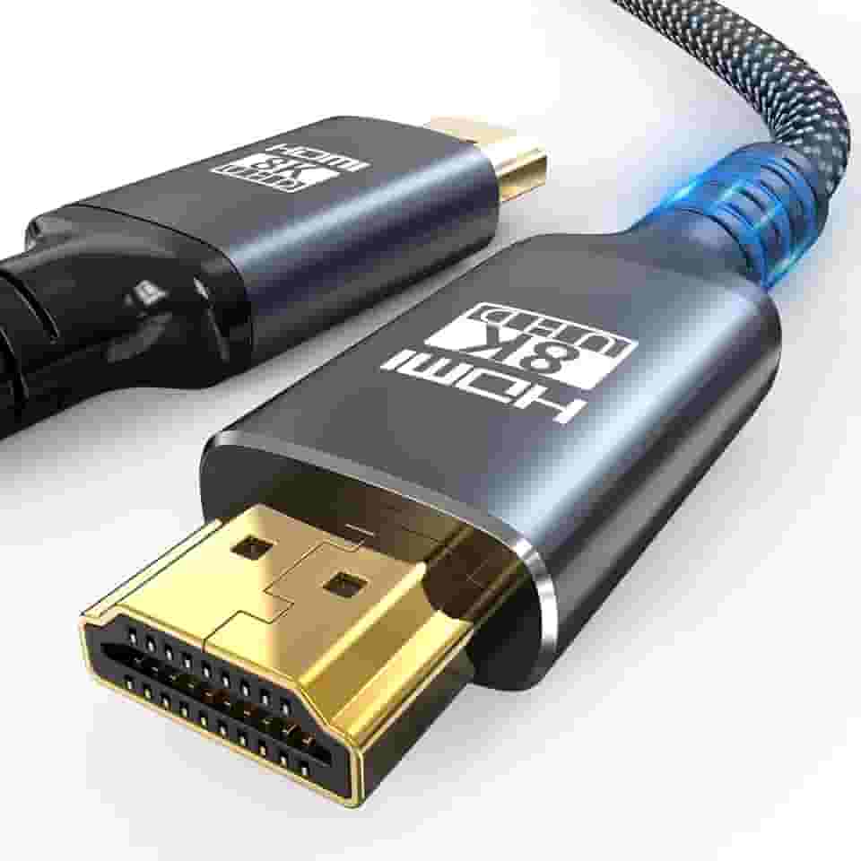 Cabo HDMI 2.1 8K, 48 Gbps, cabos trançados para jogos de alta velocidade, suporta 8K @ 60HZ/4K @ 120Hz, eARC, Dynamic HDR, HDCP 2.2/2.3, 3D, VRR para monitor de 120fps PS5/PS4/X-Box/Roku TV/RTX3080/3090