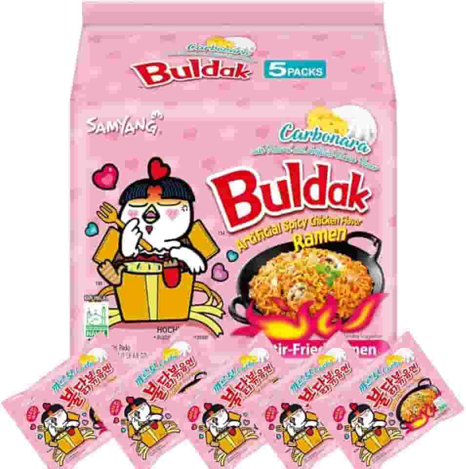 MACARRÃO INSTANTÂNEO LAMEN BULDAK SAMYANG - FRANGO CARBONARA 5X - PACK CONTENDO 5 PACOTES