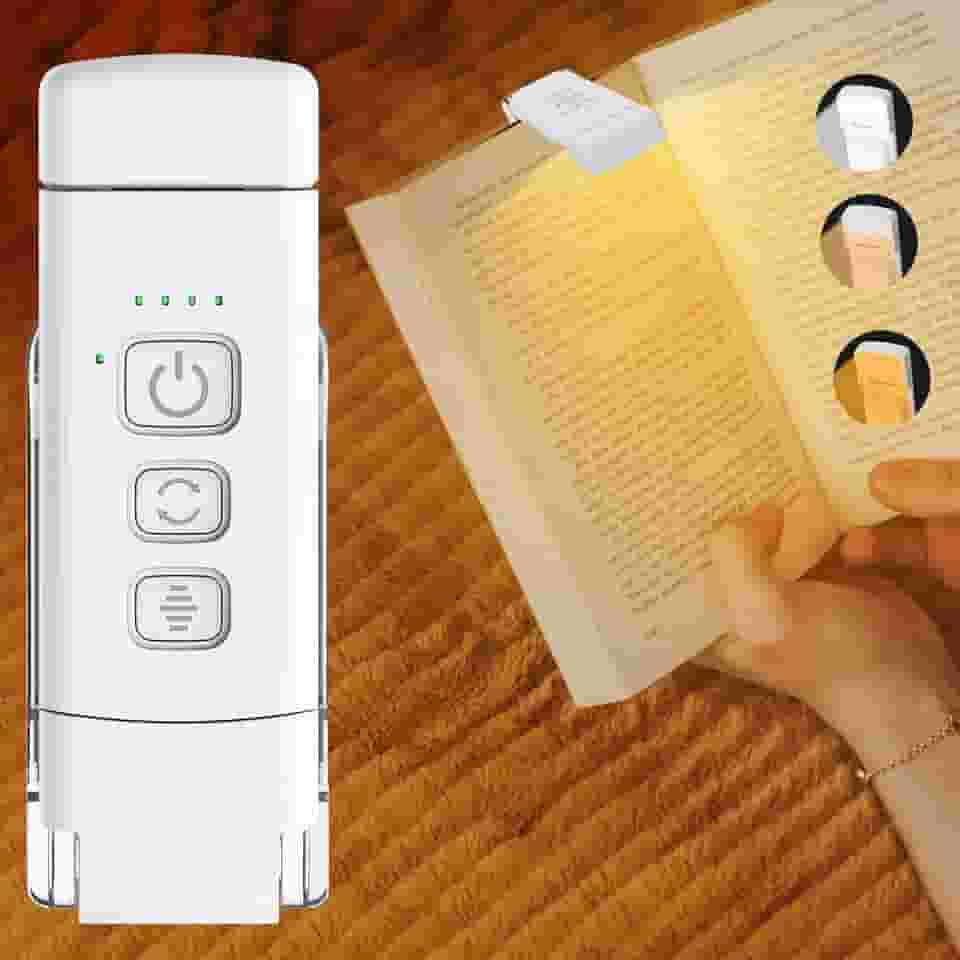 Luz de leitura, luzes de livros para leitura na cama, lâmpada de leitura recarregável com 2 modos de tempo, 3 modos de cor e 5 brilho regulável, ótimos presentes para crianças, leitores noturnos