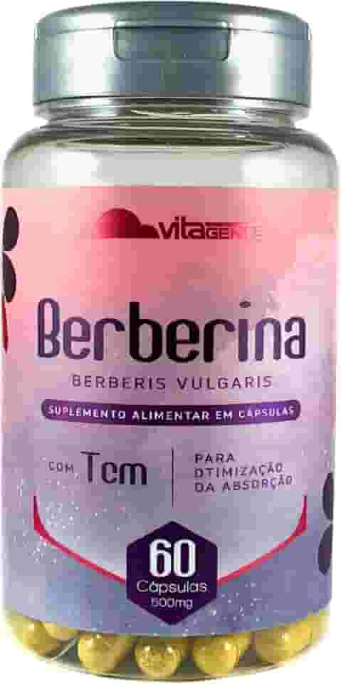 Berberina com TCM 500mg 60 cápsulas Extrato Padronizado Berberis Vulgaris Sem Lactose Sem Glúten VitaGenus