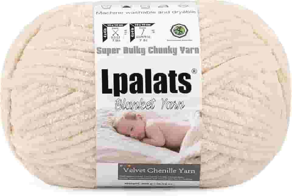 Fio de cobertor de bebê para crochê – 1 pacote de fio de chenille super fofo de 300 g para tricô à mão, fio de pelúcia super volumoso de 100 m para cobertores aconchegantes e amigurumi (1, cáqui)