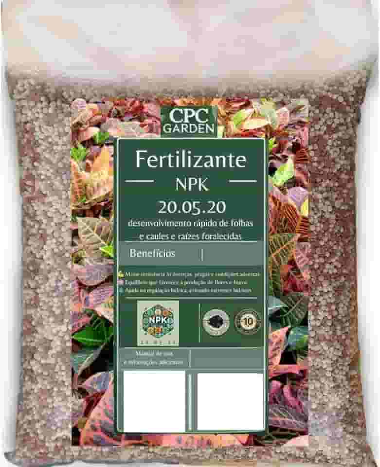 Fertilizante Premium NPK 20-05-20 Para Fortalecimento CPC Garden 500 gramas