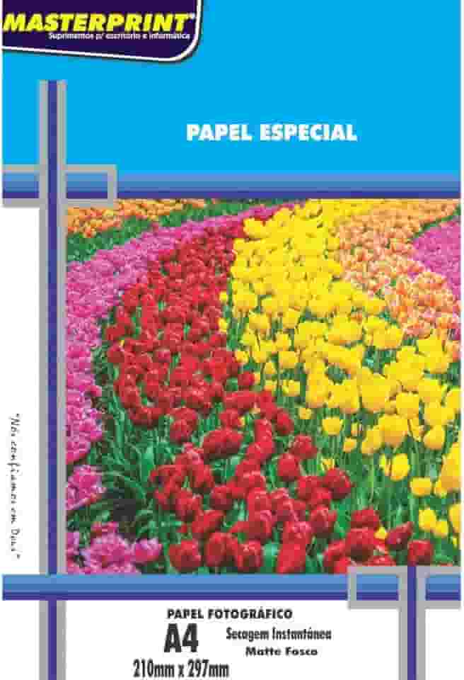 Masterprint Papel Fotográfico Inkjet A4 Matte 108g, Branco, 100 folhas