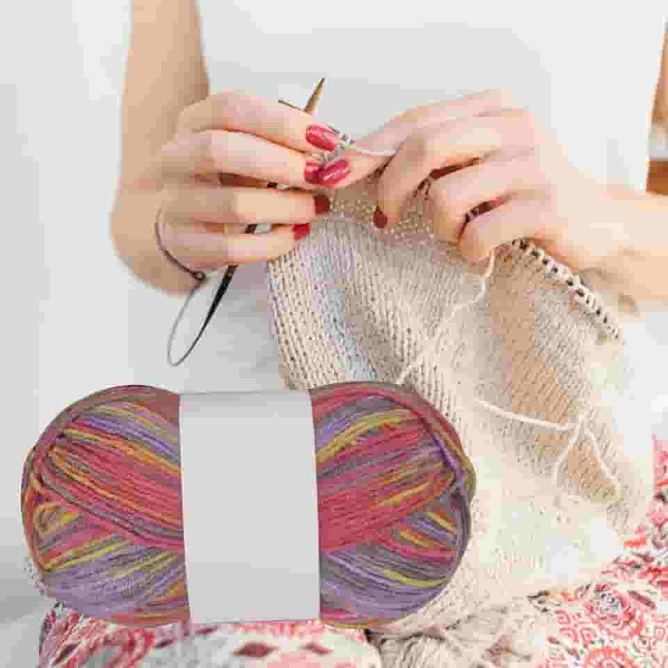 Fio colorido para crochê macio, mistura de nylon e algodão, ideal para iniciantes, tricô, projetos de bricolage e artesanato