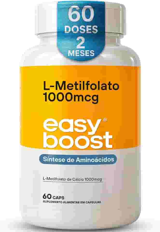 L-metilfolato De Cálcio 1000mcg Easy Boost Ácido Fólico 60cps