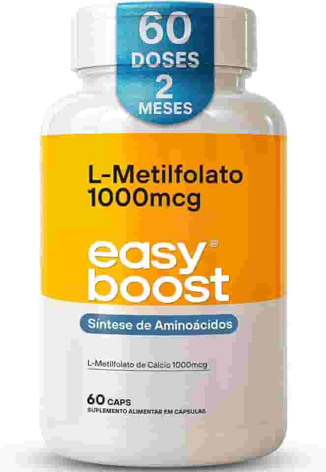 L-metilfolato De Cálcio 1000mcg Easy Boost Ácido Fólico 60cps