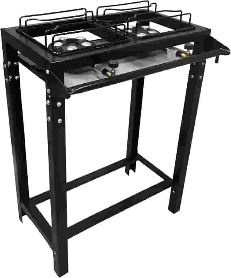 Fogão 2 Bocas Industrial Alta Pressão Preto C/Mangueira