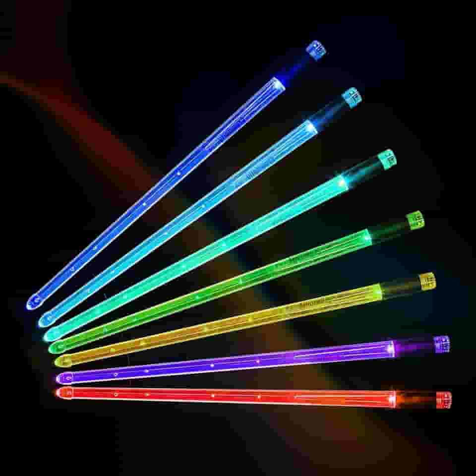 Baquetas de bateria iluminadas, 15 baquetas de bateria que mudam de cor, baquetas eletrônicas personalizadas 5A