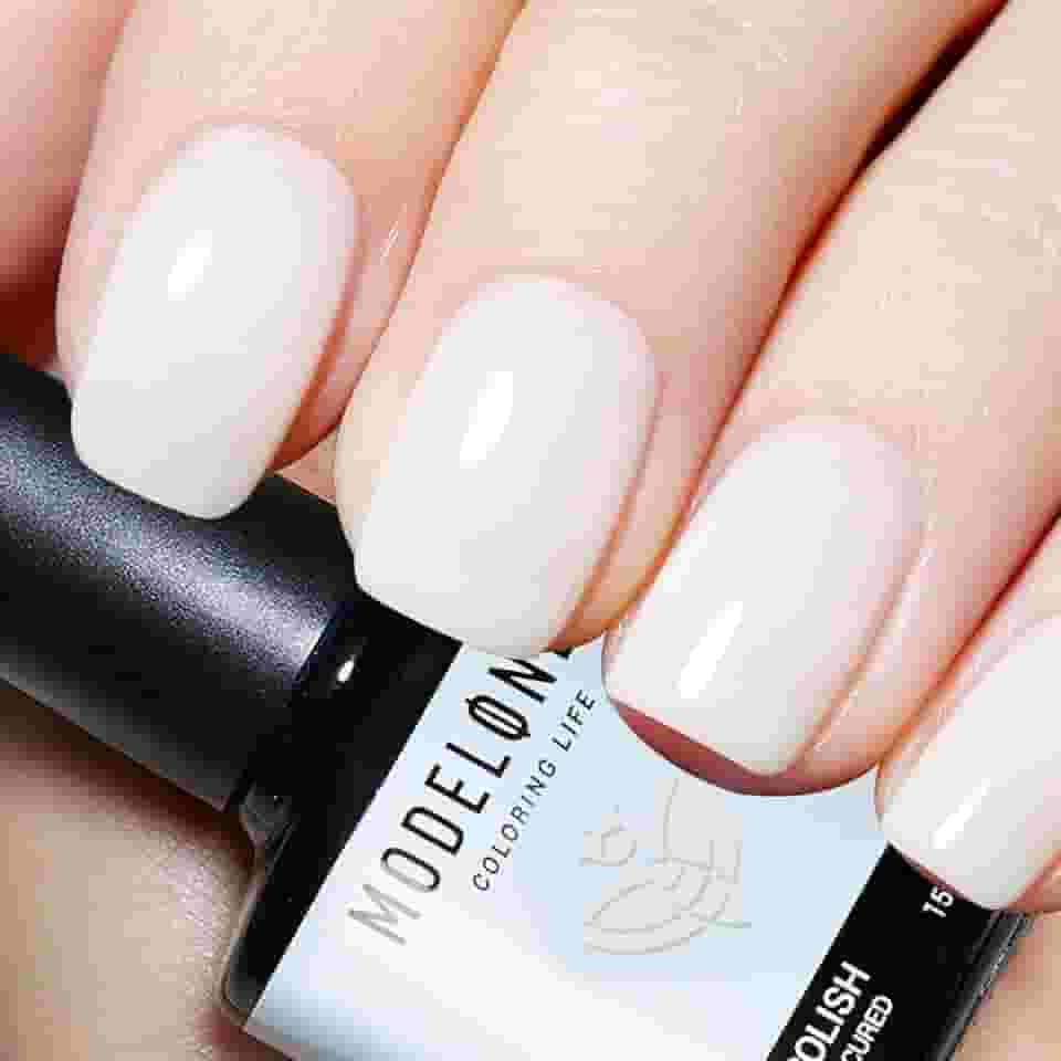 modelones Esmalte em gel branco 15 ml Funny Bunny, esmalte em gel, cor natural, translúcido, geleia, verniz LED, verniz transparente, unhas de gel para o verão, sabonete, arte, manicure francesa, presente para mulheres e meninas