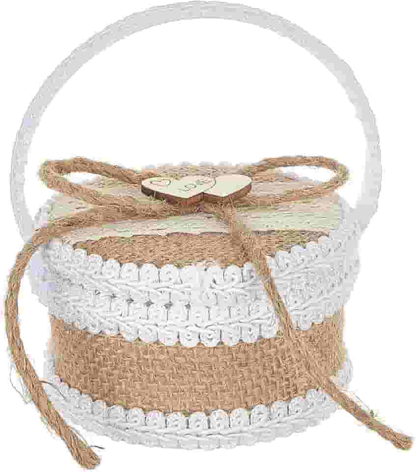 KiBcsLic Caixa para alianças de casamento, lembrança para madrinhas, 2 anéis, caixa de joias de para noivado, chá de panela e aniversários