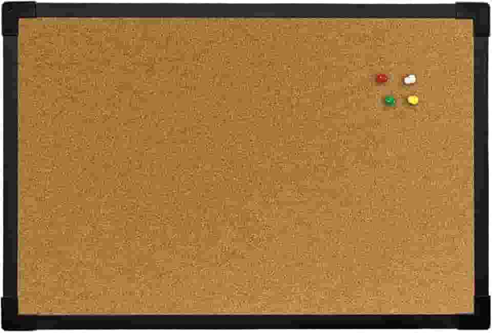 Quadro de Aviso Cortiça Moldura Mdf Soft Colors Preto STALO, 60x40