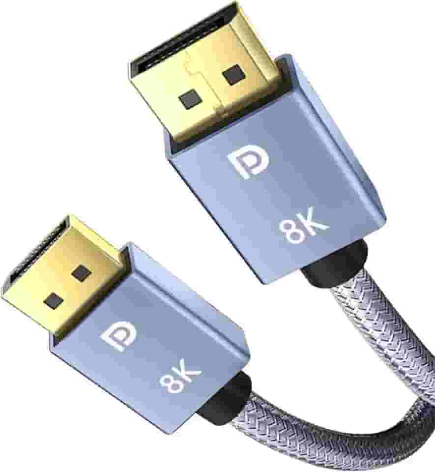 Cabo Displayport 8K v1.4 Blindado Ultra Resistente 32.4Gbps Freesync/Gsync 1080P@240Hz, 2K@165Hz, 4K@144Hz, 8K@60Hz Displayport X Displayport (1,5 Metros)