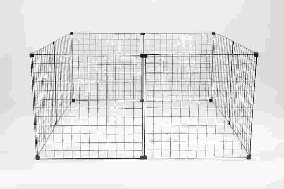 Cercadinho Cachorro,Porquinho Da Índia 120 cm (comprimento) x 120 cm (largura) x 60 cm (altura) Conectivos e Abraçadeiras (PRETO)