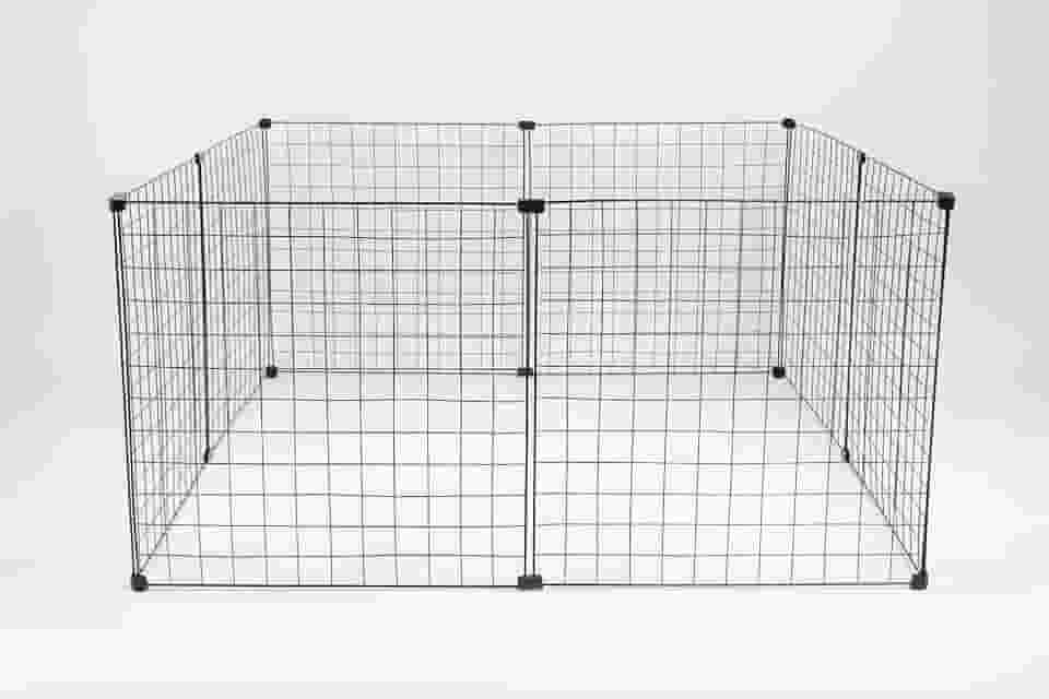 Cercadinho Cachorro,Porquinho Da Índia 120 cm (comprimento) x 120 cm (largura) x 60 cm (altura) Conectivos e Abraçadeiras (PRETO)