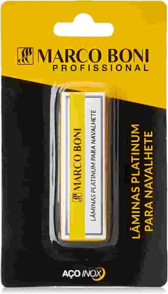 Marco Boni Lâmina Platinum Para Navalhete 9503B Aço Inox Caixa Com 5 Unidades