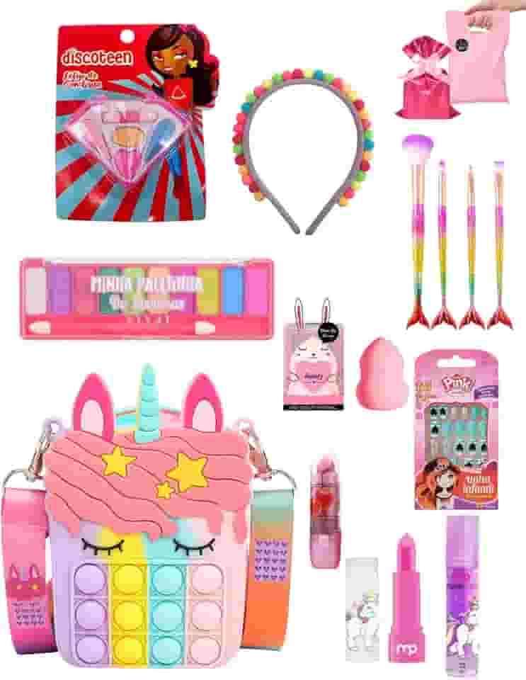 Presente Menina Maquiagem Criança Com Bolsa Pop It