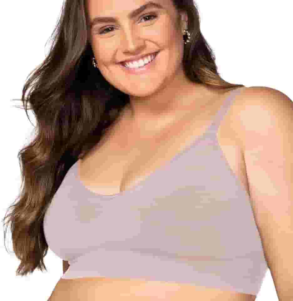 Sutiã Plus Size Reforçado Sem Costura Alto Suporte, Nude, XXG