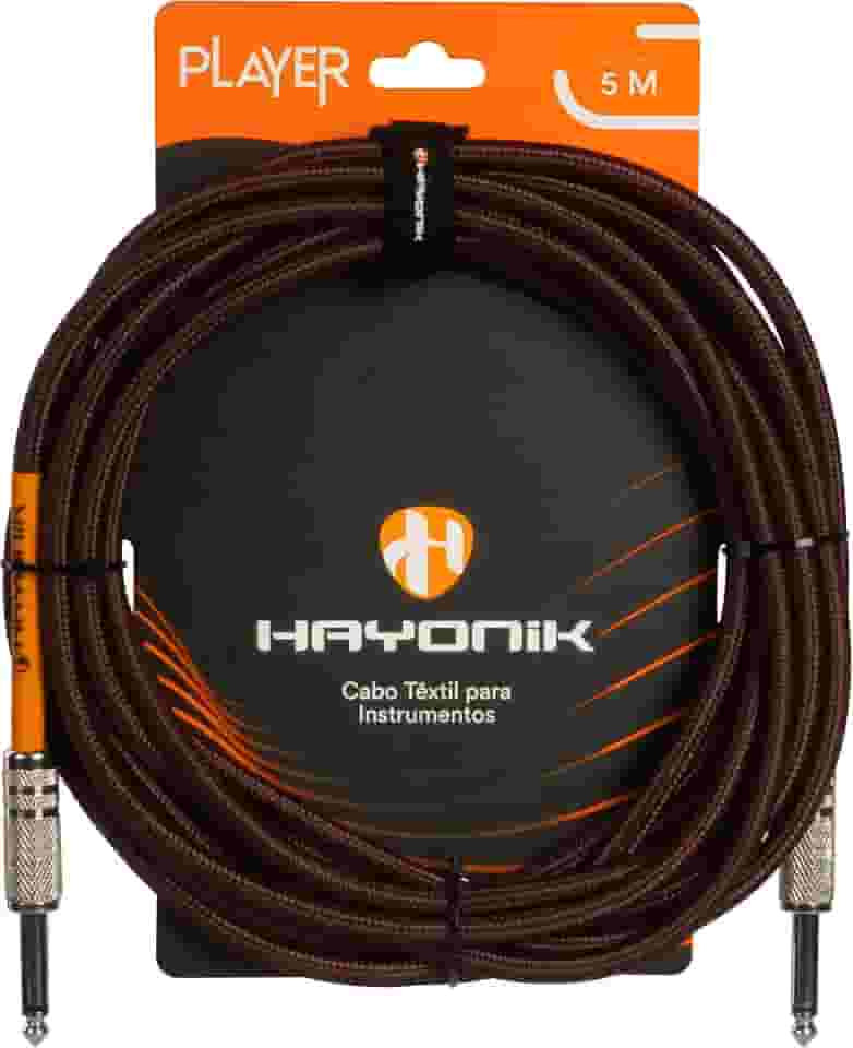 Cabo para Instrumentos Player P10 Textil 5M Marrom Hayonik