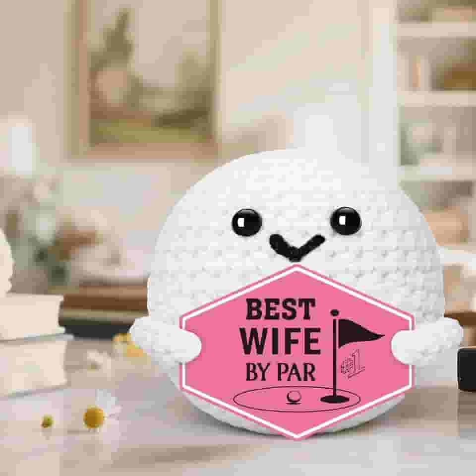 Presente para esposa - presentes de aniversário para sua namorada do marido, ideias românticas para aniversário de namorados elefante branco presente de dia das mães - crochê artesanal golfe