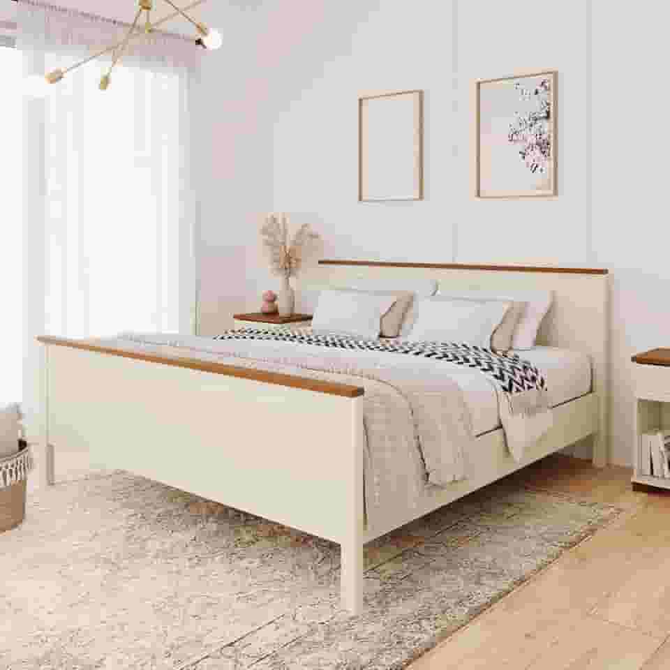 Cama King Ananda Cabecasa Madeiramadeira Off-white/Mel