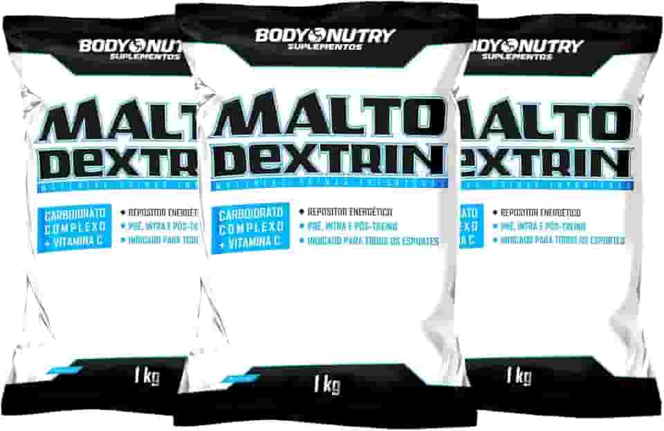 Kit 3x Malto Drextrina 1kg Refil Repositor Energético Ganho de Peso Pré e Pós Treino Fonte de Carboidratos + Vitamina C Auxilia na recuperação da Função Muscular Matéria Prima Importada Original (1Kg, Açaí com Guaraná)