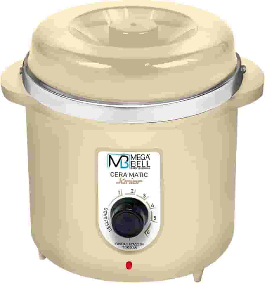 Mega Bell, Panela aquecedora de cera para depilação, Termocera, Cera-Matic Júnior, Sem refil, Bivolt, 400g, Beje