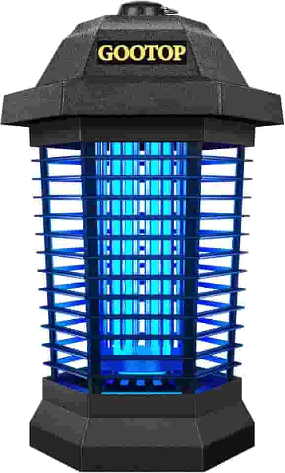 Jinyeda Bug Zapper Outdoor & Indoor, Solar Mosquito Zapper Waterproof, 3500 V Electric Fly Zapper Rechargeable, Cordless Mosquito Killer for Camping, Home, Patio, Kitchen