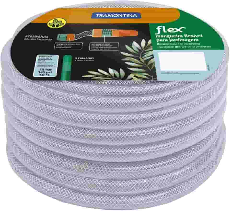 Mangueira Flex Para Jardim, 15 M, Com Engates Rosqueados E Esguicho
