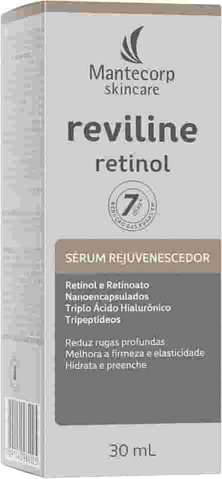 Mantecorp - Sérum Rejuvenescedor Reviline Retinol - Retinol e Retinoato Nanoencapsulados e Triplo Ácido Hialurônico - Renovação e Firmeza da Pele - 30ml